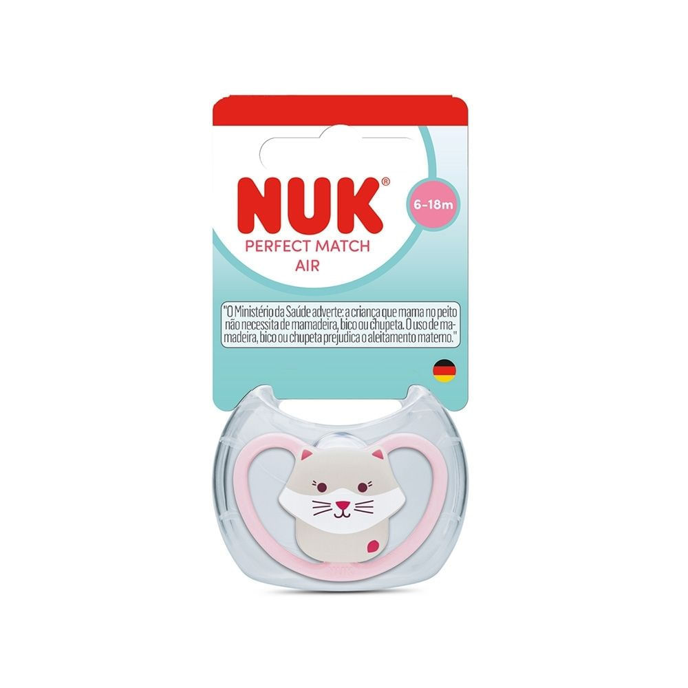 Chupeta NUK Perfect Match Air Gato de 6 a 18 Meses 1 Unidade