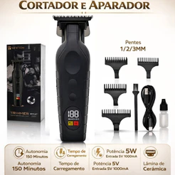 Máquina Acabamento Profissional 2299 Sem Fio Barber Recarregável Corte Preciso