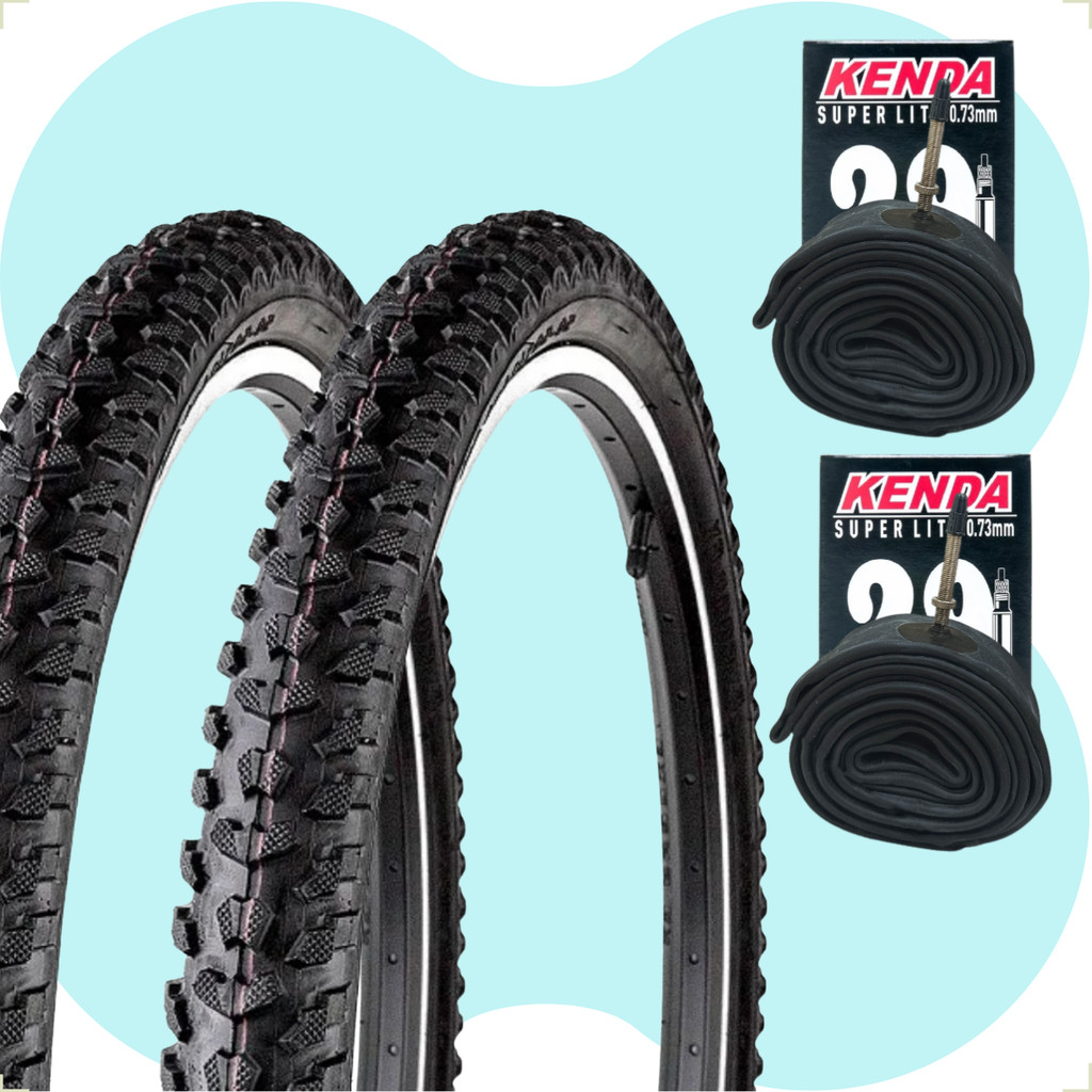 Par Pneu bicicleta Levorin Excess aro 29 x 2.20 Cravudo banda leve + 2 Camara Kenda bico fino 48mm