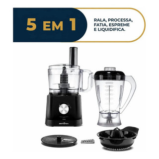 Multiprocessador 5 em 1 1000W Preto BMP10A Britânia 2 Velocidades Pulsar 2,2L Liquidificador