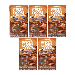Kit 5x Achocolatado Papapá Era Uma Vez 200ml Sem Açúcar