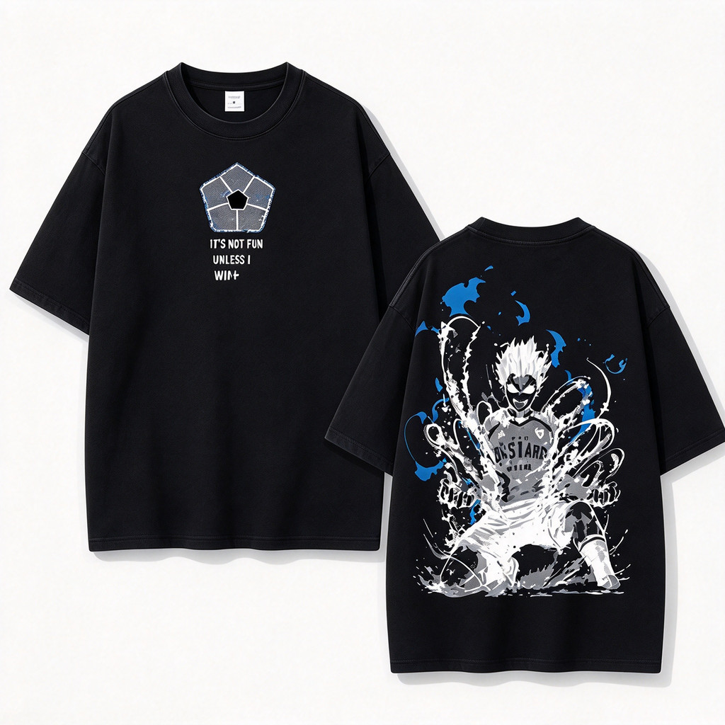 Camiseta Unissex Premium De Algodão Estampa Personagem Anime De Futebol Cor Preta Estilo Casual Para Passeio Lazer E