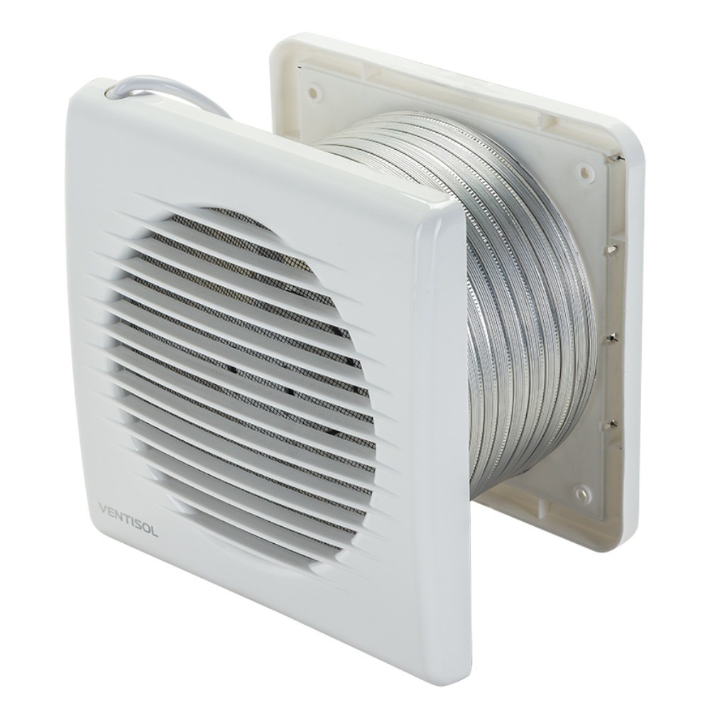 Exaustor para banheiro diâmetro de 150 mm com grade e duto KEXB-03 - Ventisol — oferta na Shopee