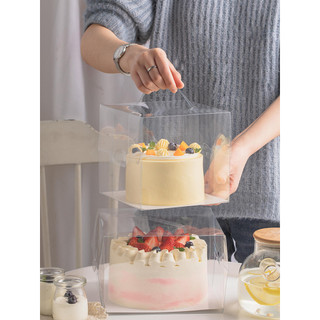 Caixa de bolo de aniversário transparente caixa de embalagem portátil 7cm 10cm 13cm 17cm 20cm influenciador aumentado ca