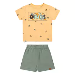 Conjunto Bebê Menino Dinos Elian Amarelo