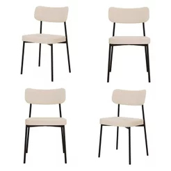 Kit com 4 Cadeiras para Sala de Jantar Mona Yescasa Bege/Areia Corriente Areia Corriente