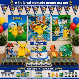 Kit Só Um Bolinho Tema Pokémon GO  A Festa Perfeita! - Kit Pronto Festa pokemon