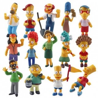 14 peças/conjunto, 6-12 cm, personagens de desenhos animados, The Simpsons, modelos de personagens como Homer e Bart, ma