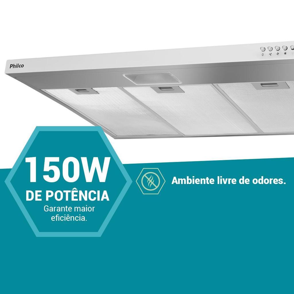 Depurador e Exaustor Philco 3 Velocidades Inox PDR80I — imagem 2 de 2