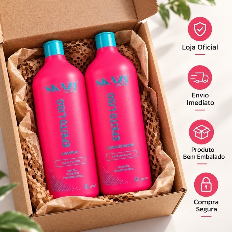Kit Skazi Vegano Shampoo E Condicionador Efeito Liso 1 Litro · foto 2