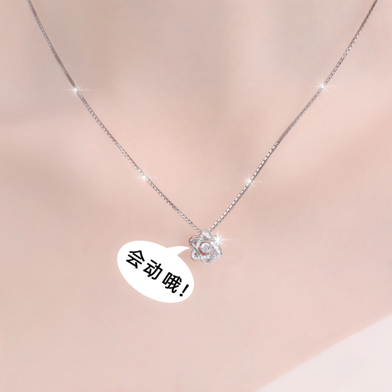 Colar de platina PT950 18K ouro branco clavícula corrente diamante pingente hexagrama colar joias presente de aniversári