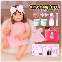 Boneca Bebê Reborn 100% Silicone Realista + Itens Bolsa Promoção