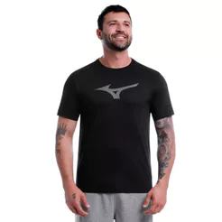 Camiseta Masculina Mizuno Basic Big Preto/Cinza