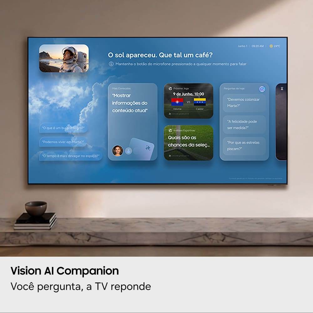 Samsung Smart TV 55" Mini LED 4K M75H 26/2027, Vision AI Companion, Modo Futebol, Xbox Cloud Gaming, Canais Gratuitos — imagem 3 de 3