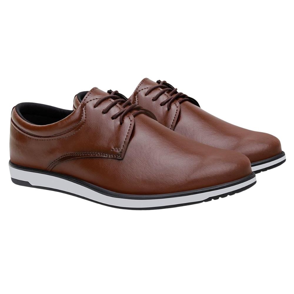 Sapato Social Masculino Moderno Solado Bicolor Confortável Trabalho e Dia a Dia