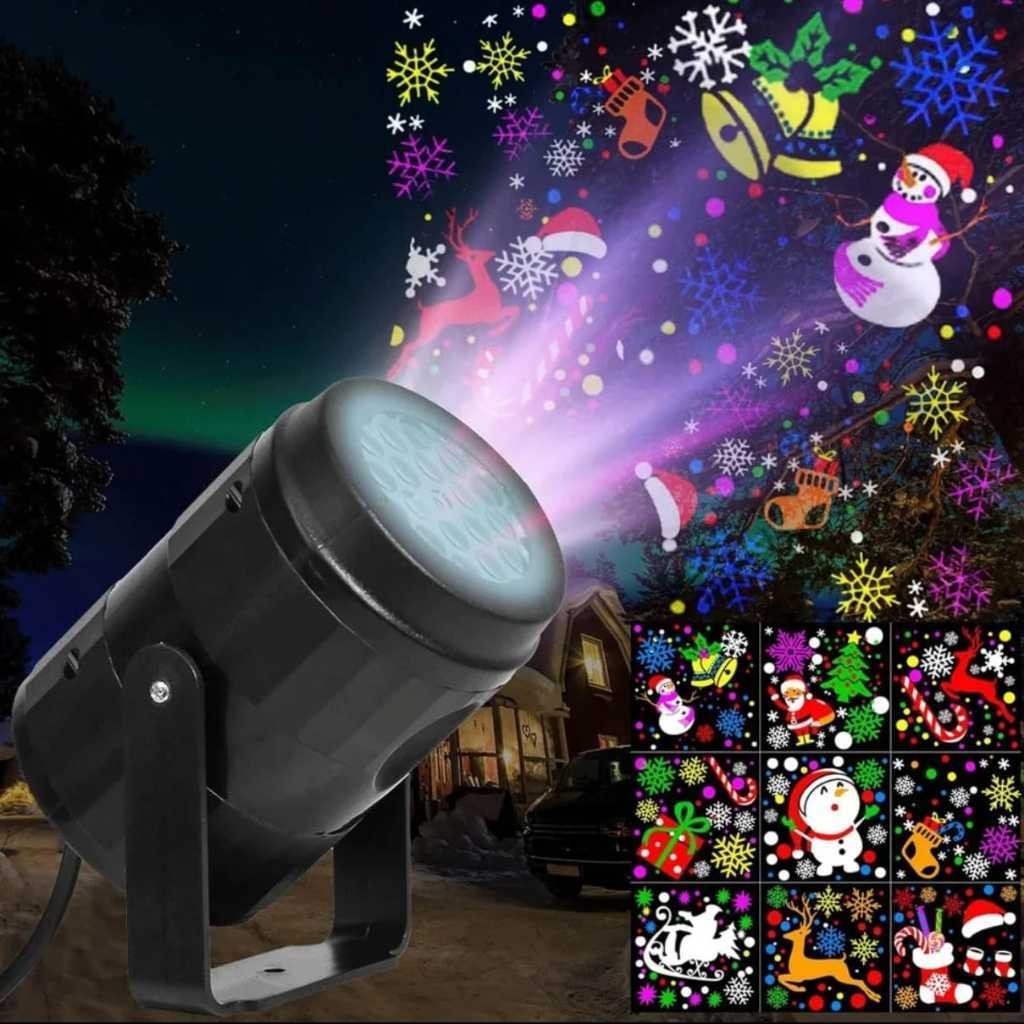 Projetor Luz Natal LED 110V - 220V RGB Dinâmica Rotativa Transparente Projeção para Natal