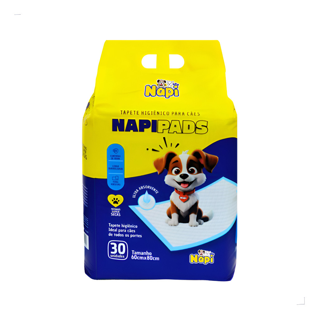 Tapete Higienico Napi Para Cães 80x60 Cm 30 Unidade Cachorro