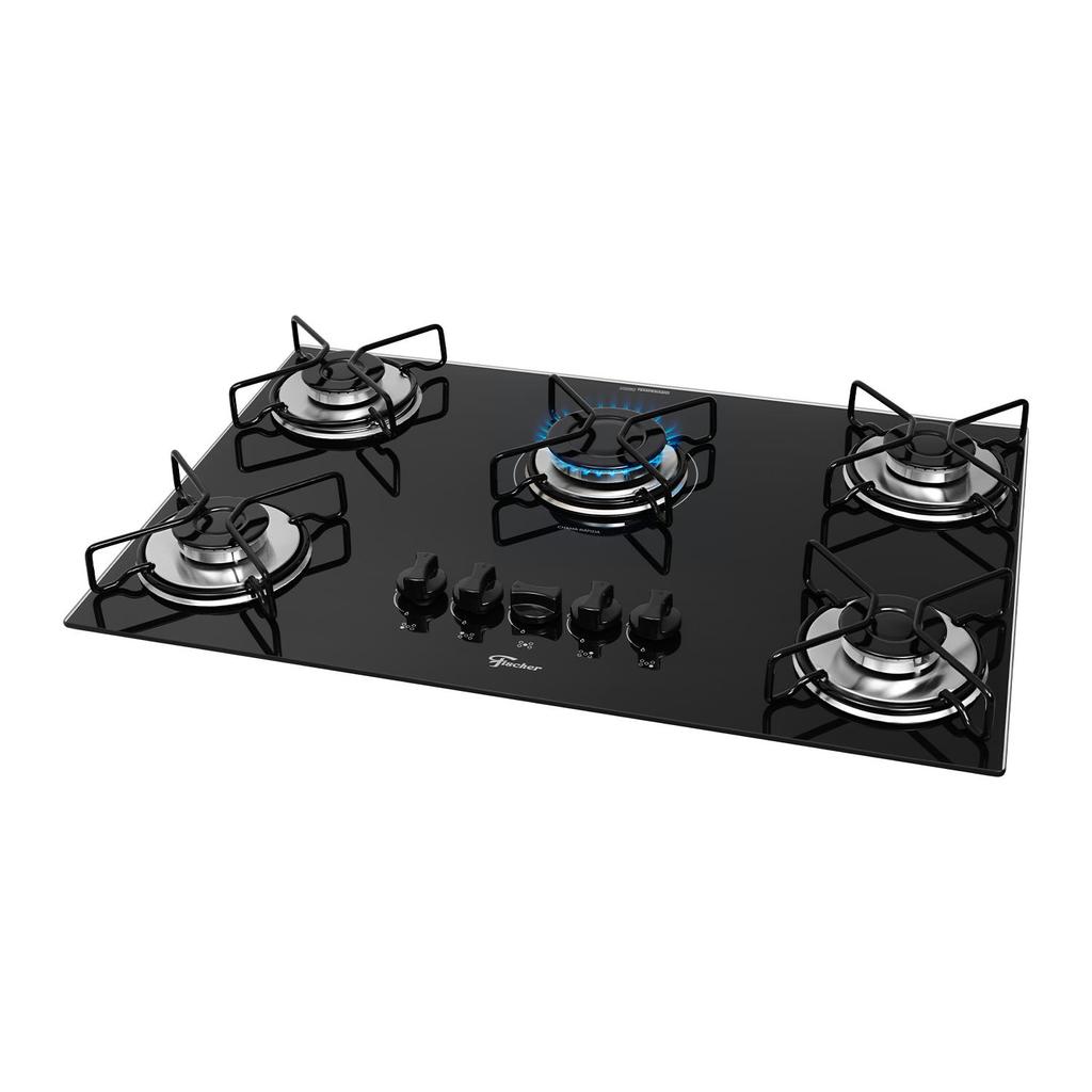 Cooktop Fischer Fit 5 Bocas Preto Bivolt Eficiente e Moderno para Famílias Grandes em Oferta na Shopee