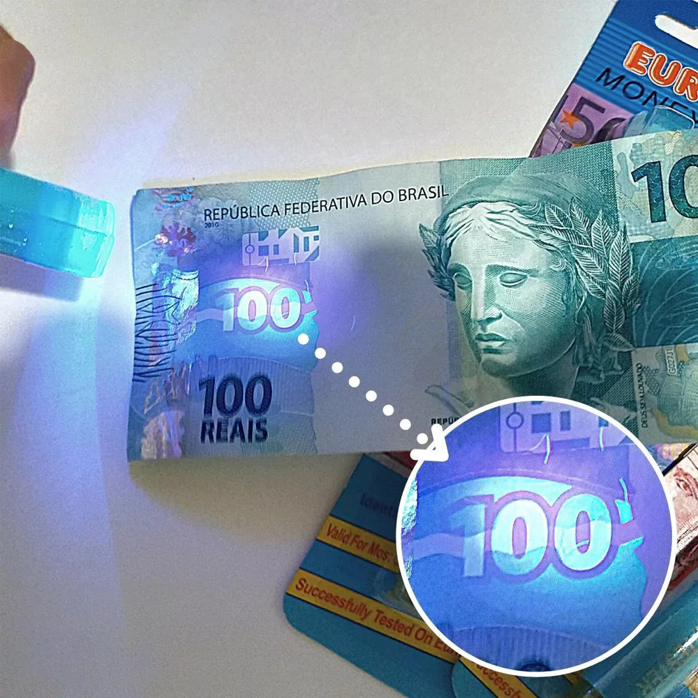 1/2/3 Caneta Testadora Detector Dinheiro Nota Falsa Com Luz UV — imagem 2 de 2