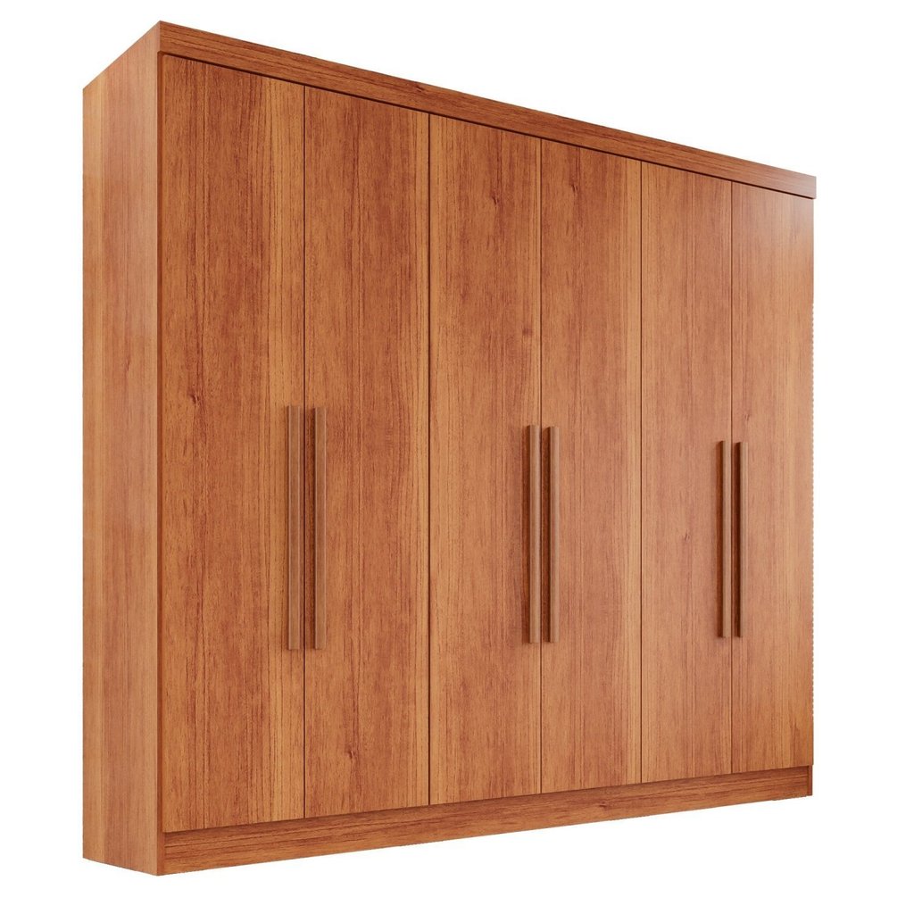 Detalhes do Guarda-roupa Casal 6 Portas 2 Gavetas França Cinamomo