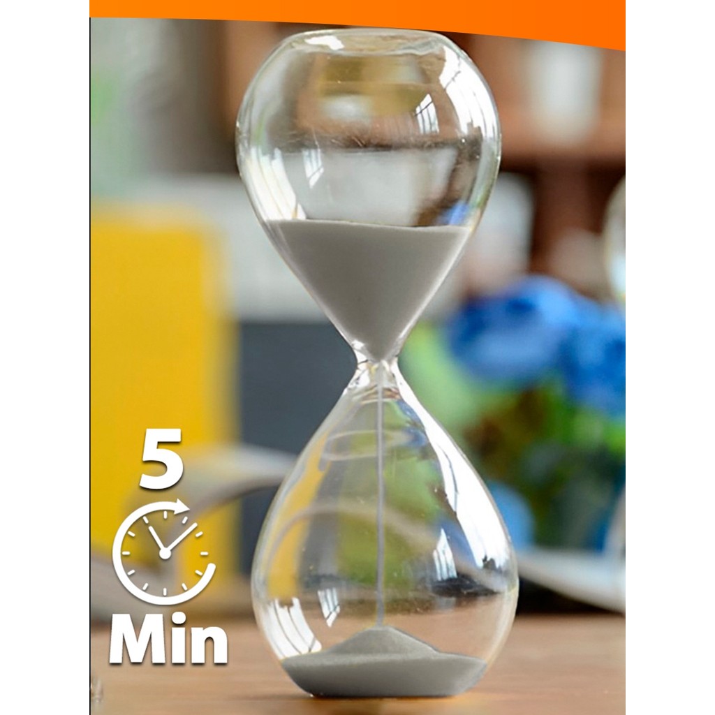 Ampulheta de Vidro Decorativa Várias Cores 5 Minutos Timer de Areia Relógio Decoração