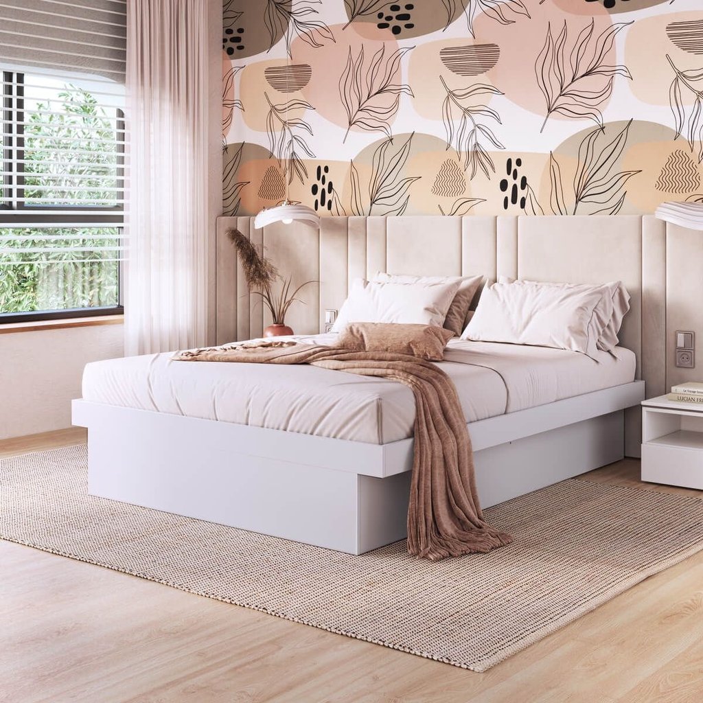 Cama Casal Box Baú 140 Bogotá 138x188cm Branco em Oferta na Shopee