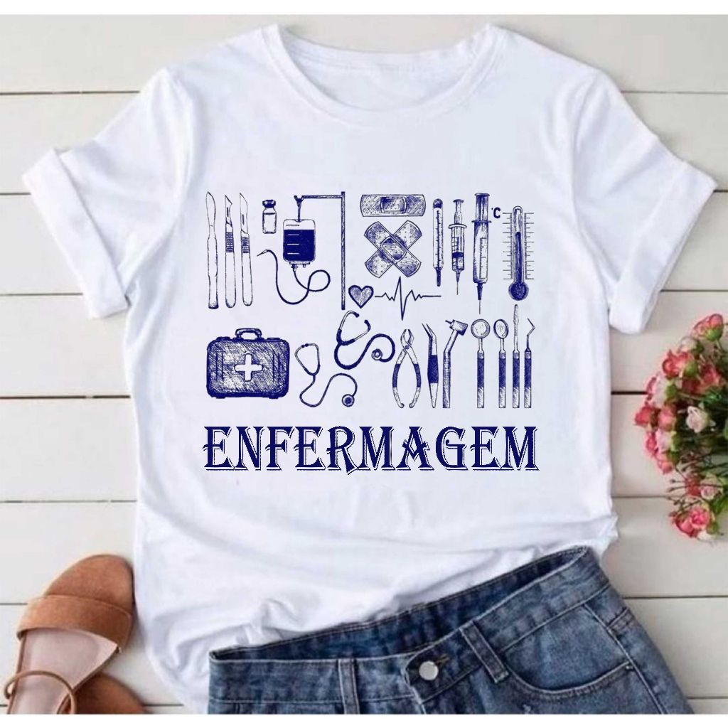 Camisa Tecnico de Enfermagem Enfermeira Enf Blusa 67 T-Shirt Camiseta  Blusa  Unissex DR