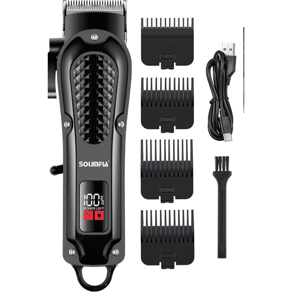 Máquina De Cortar Cabelo Profissional Para Homens Aparador De Barba Com Display LED  Sem Fio Barbeir