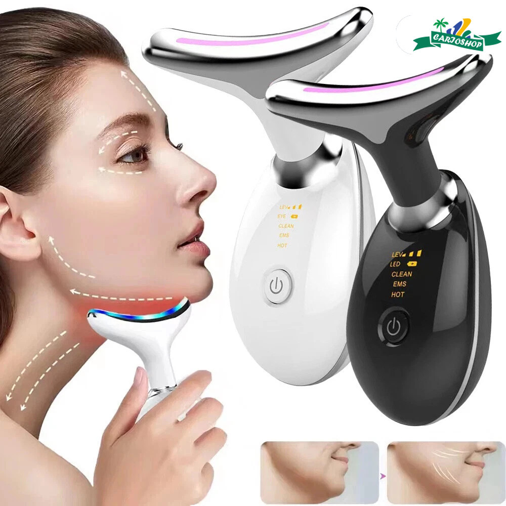 Antirrugas e Firmador LED: Massageador Facial com Fototerapia Recuperadora para Pescoço e Pele Saudável