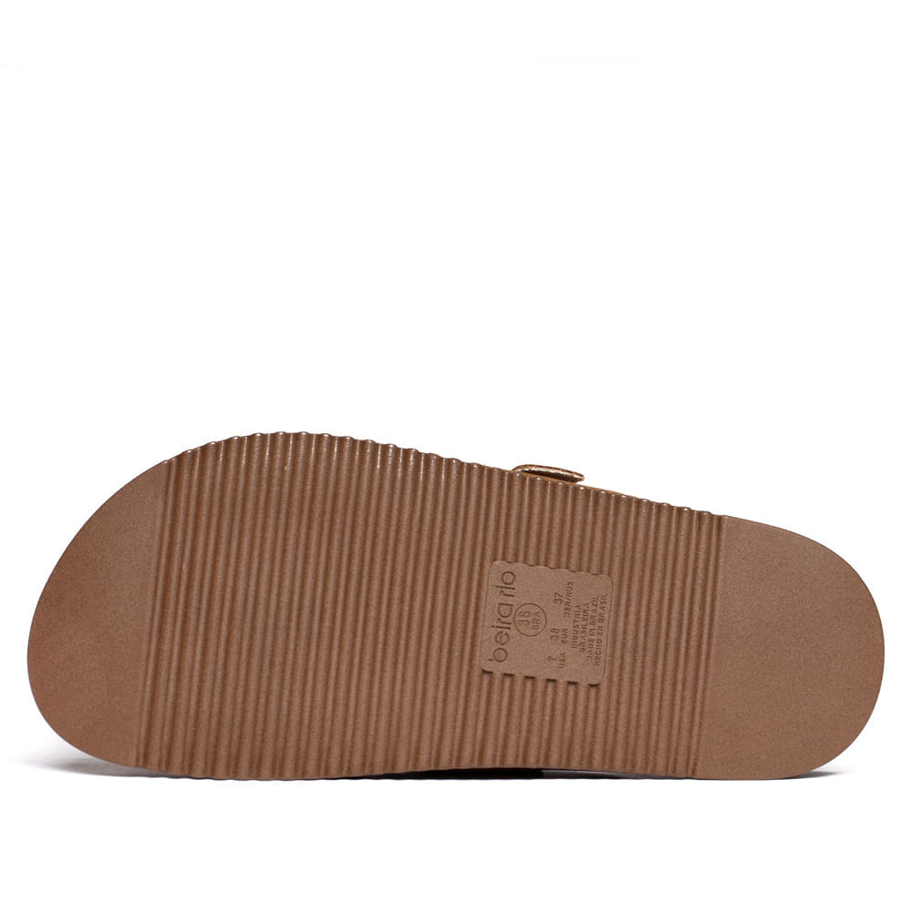 Detalhes do Chinelo Feminino Beira Rio Flatform Camurça Caramelo
