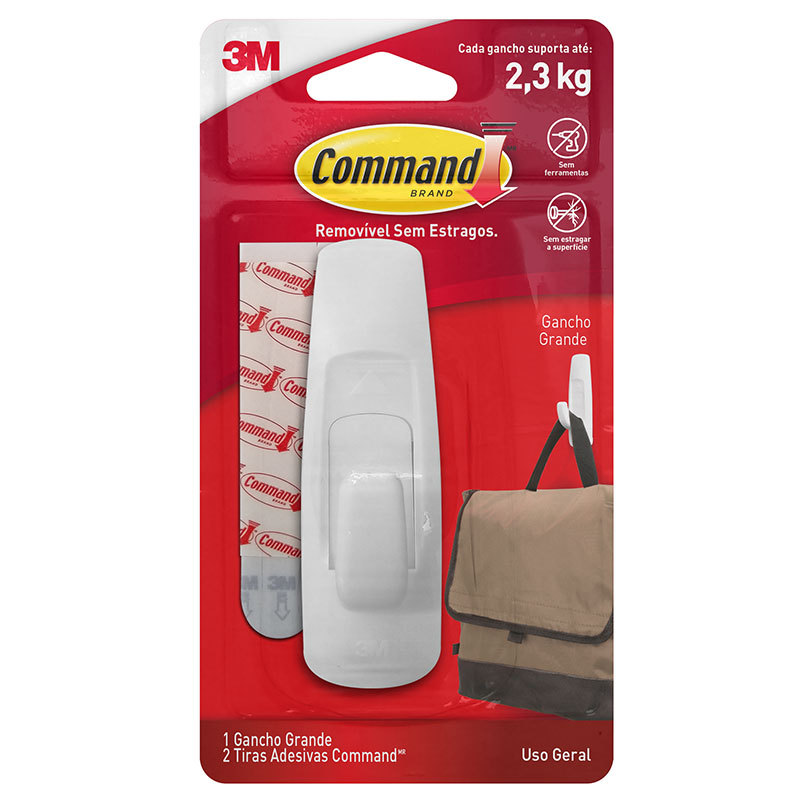 Gancho adesivo Command branco grande H0001818105 3M em Oferta na Shopee
