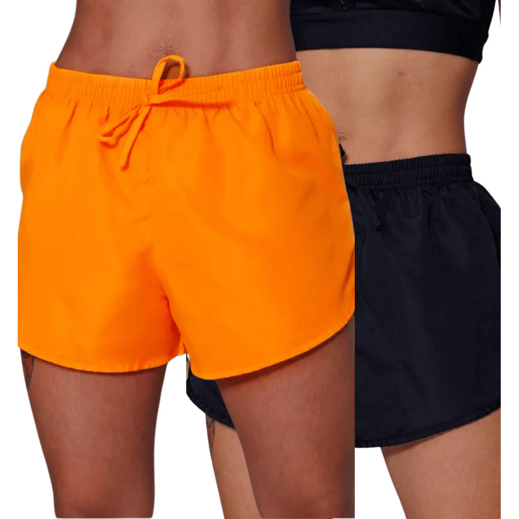 KIT 2 short tactel  feminino casual saida de praia corrida  shorts academia shortinho caminhada