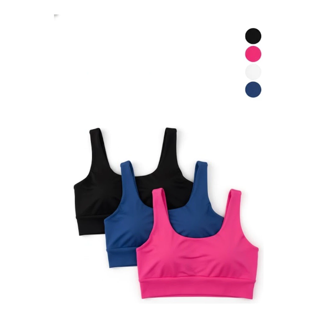 Kit 3 Tops Cropped Fitness Sem Bojo Cós Largo Treino Casual — imagem 1