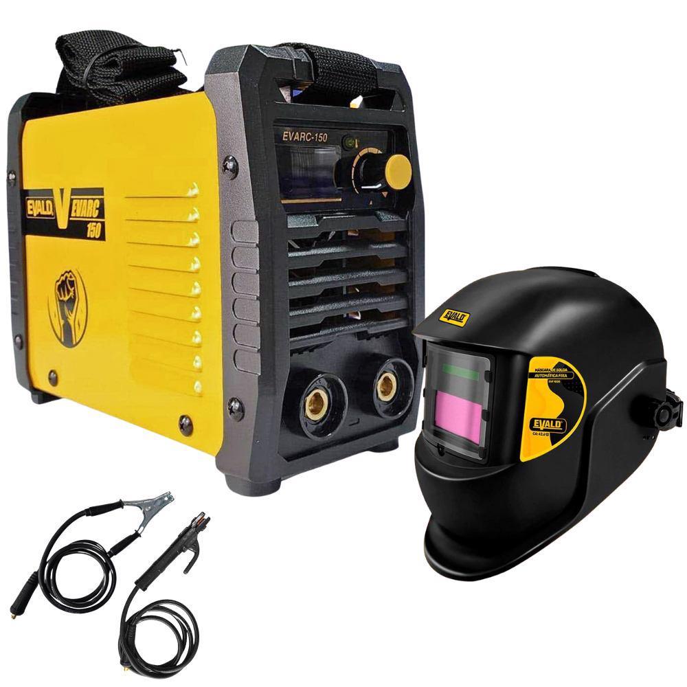 Máquina Solda Inversora MMA/TIG 120A 220V EVARC-150 com Máscara Automática EVF1020 EVALD em Oferta na Shopee