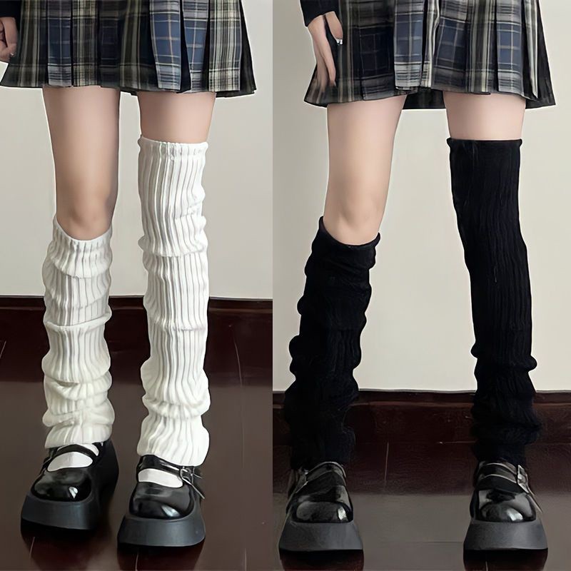 70cm Sobre O Joelho Japonês JK Uniforme Polainas Coreano Lolita Inverno Menina Mulheres Malha Bota Meias Pilha Até Pé Aq