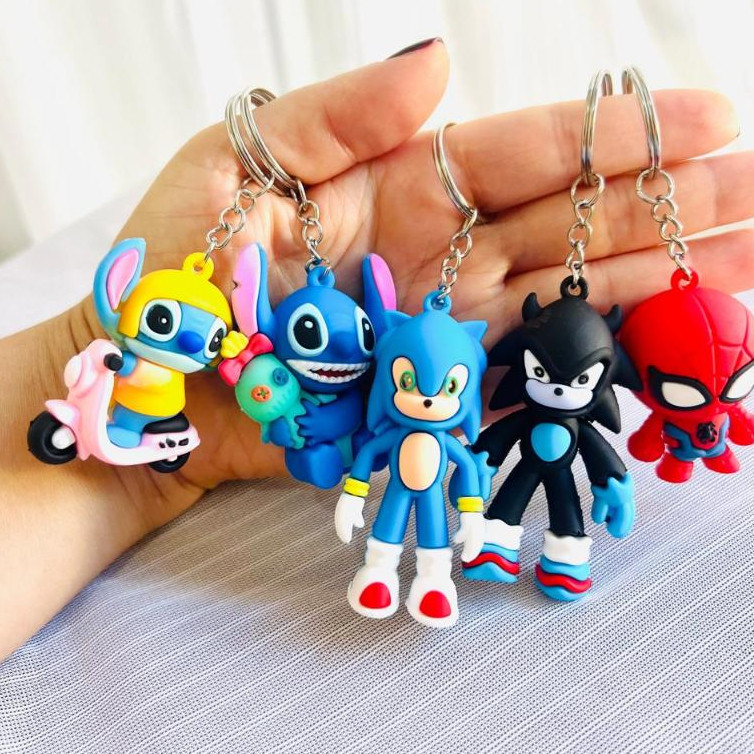 Chaveiro Emborrachado Personagens Sonic Stitch Shadow Homem Aranha lembrancinha Brinde Mimo em Oferta na Shopee