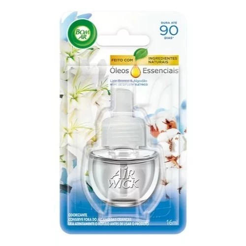 Bom Ar Elétrico 16ml Refil | Lírio Branco & Algodão – Aroma Suave por até 90 Dias Air Wick Original em Oferta na Shopee