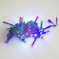 Cordão de LED Pisca Pisca Luz Colorida com Fio Transparente 90 Leds de 8 Funções - 5m - 1 unidade - Rizzo