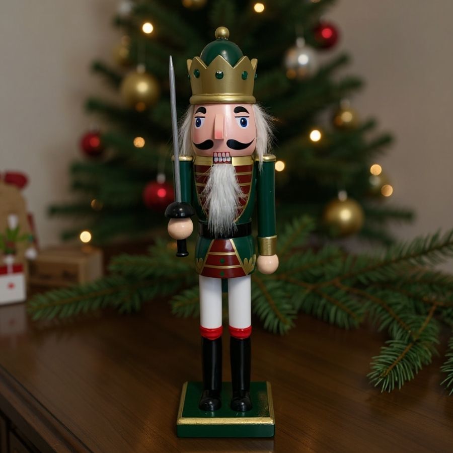 Soldado de Chumbo de Madeira com Espada - 38cm - Vermelho e Verde - 1 unidade - Artlille - Rizzo