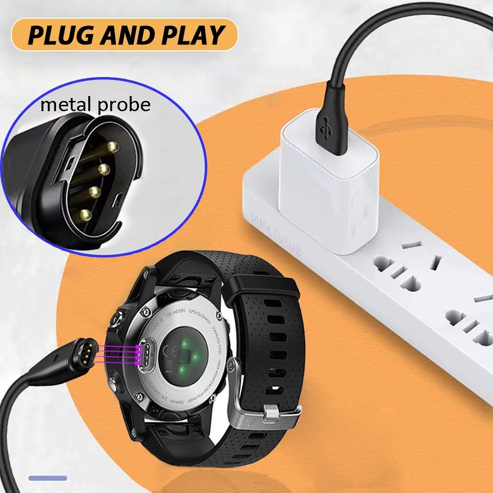 Detalhes do Cabo  Carregamento USB Para Garmin Fenix 3.3FT 7 7S 7X 6 6S 6X 5 5X 5S Plus Vivoactive 3 Forerunner 945 935 245 255