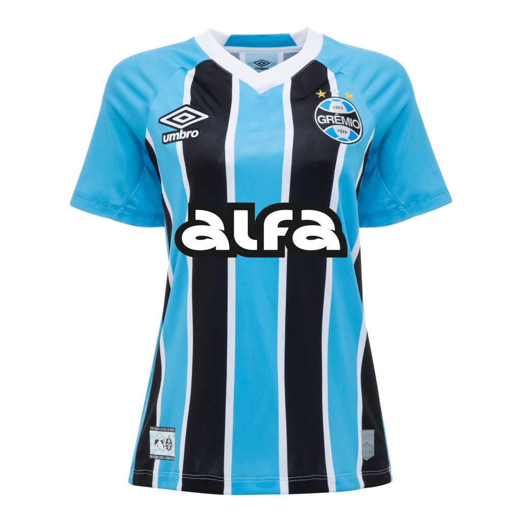 Camisa Grêmio I Tricolor Feminina Umbro 25/26 S/Nº em Oferta na Shopee