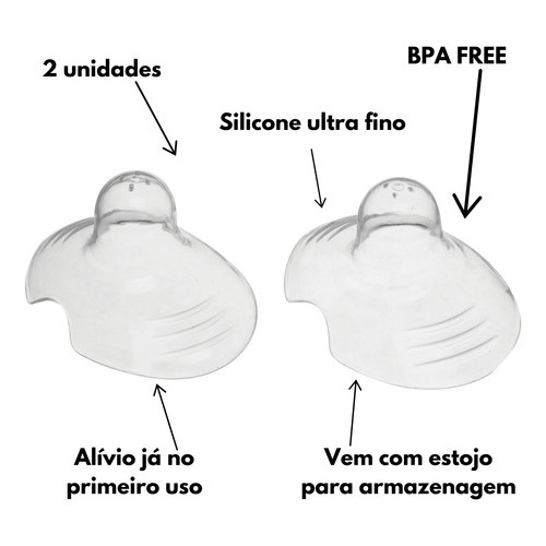 Bico De Silicone Para Amamentar Protetor De Seio Mamilo 2und 5 Cm