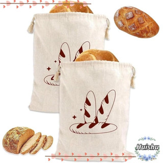 Sacos De Armazenamento De Pão HUISHU , Saco De Linho Lavável De Pano , Com Cordão