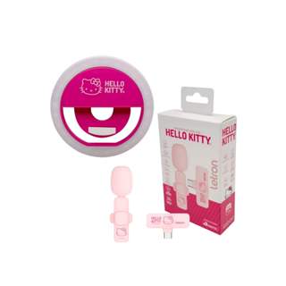 Kit Hello Kitty para Conteúdo: Microfone de Lapela Sem Fio + Ring Light Portátil em Oferta na Shopee
