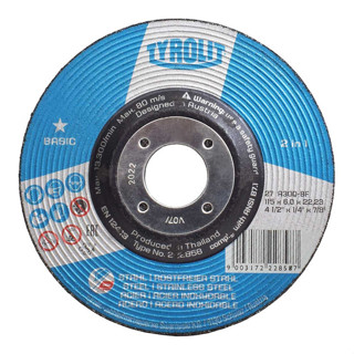 Disco de Desbaste 4.12" para Aço Carbono e Inox 115 x 6.0 x 22.23mm Tyrolit Basic 222858 em Oferta na Shopee