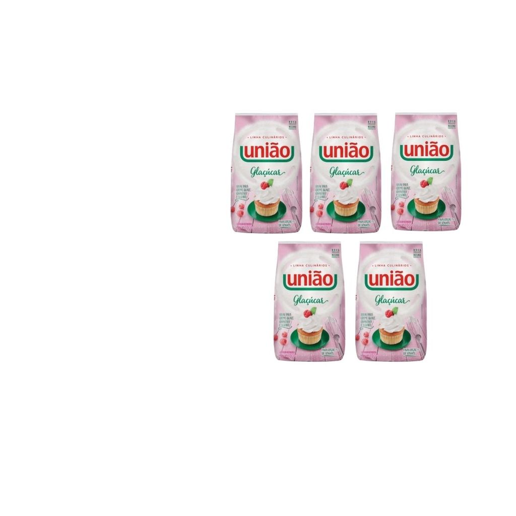 Açucar Confeiteiro Glaçucar500gr União Com 05un em Oferta na Shopee