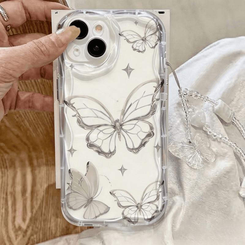 Capa Para Samsung Galaxy S26 Ultra S25 S24 Plus S26FE A17 A06 A07 A16 A56 M16 A36 A55 A15 Com Alça Pendurada Arte Simple