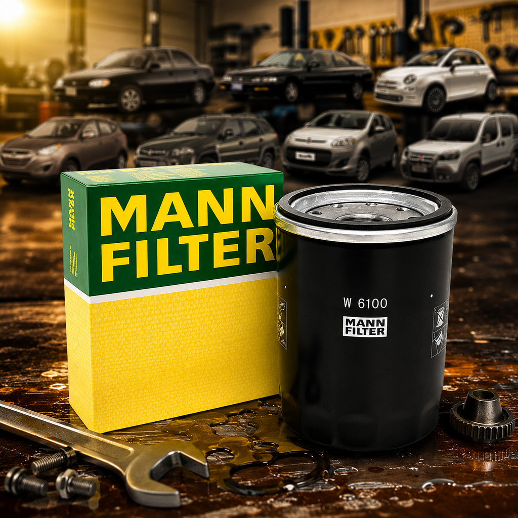 Filtro de Oleo Fiat Motores Fire Mobi Uno Palio Punto Siena Fiat 500 Grand Siena Idea Strada Fiorino W6100