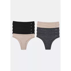 Kit 10 Calcinhas Básicas Tanga Em Algodão