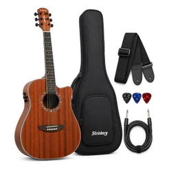 Violão Strinberg Le50c Mgs Com Capa Mahogany Satin Destro La